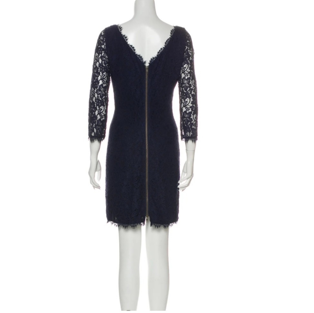 Blue lace mini dress